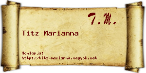 Titz Marianna névjegykártya